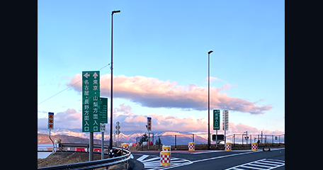 長野県諏訪市 諏訪湖スマートIC入口